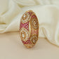 Sunburst Oval Kundan Kada with Floral Grid Detailing