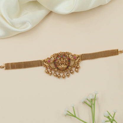 Classic Peacock Border Antique Choker with Goddess Detailing