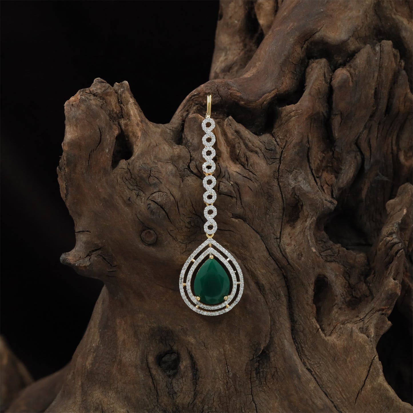 Bridal Pear Shape Gj Tikka with Detailed Frame Layout