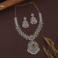 Wedding Gj Necklace with Structured Swirl Layout and Ornamental Drop Work