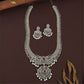 Royal Gj Necklace with Layered Stone Rows and Hanging Pearl Fringe
