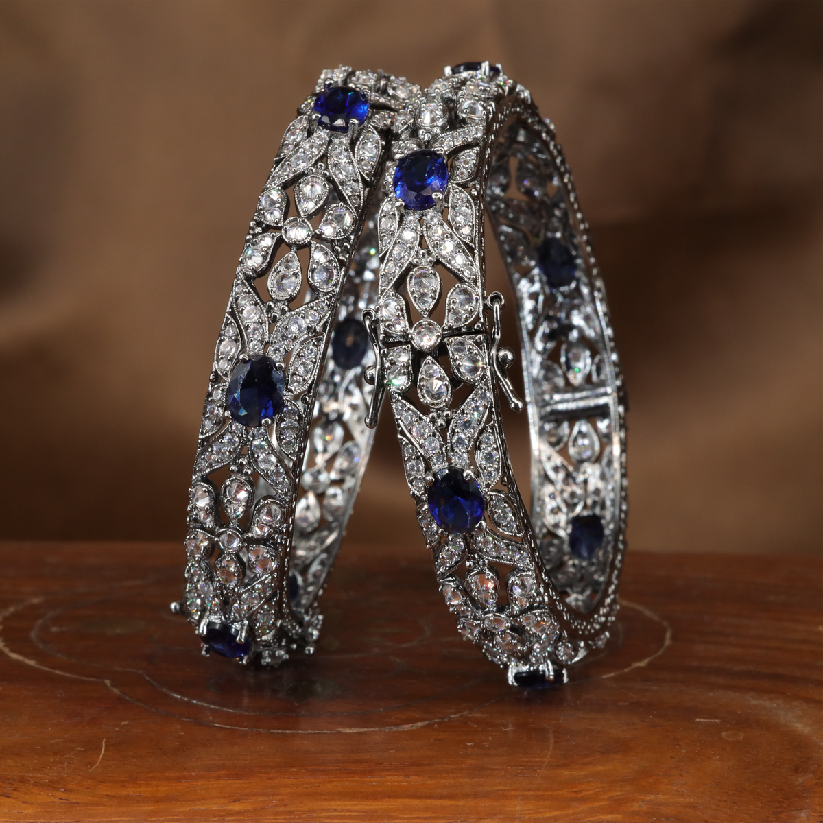 Royal Festive Crytal Bangles with Detailed Ornamental Motif Layout