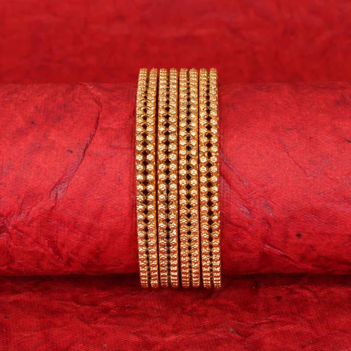Traditional Matt Bangles with Repeating Granulated Bead Surface