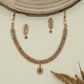 Diamond grid antique necklace with tight lattice band and teardrop pendant
